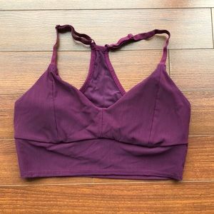 Maroon Mesh Fabletics Sports Bra